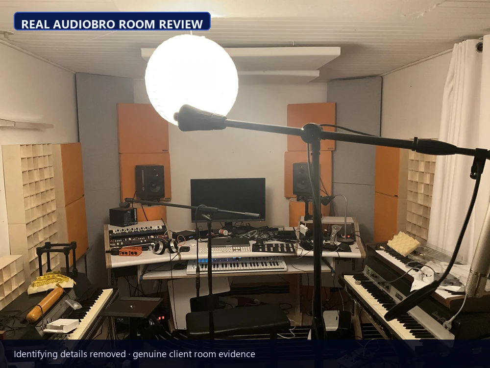 Public-safe Room Review hero for What Do You Change When a Treated Studio Still Sounds Thick and Dull?